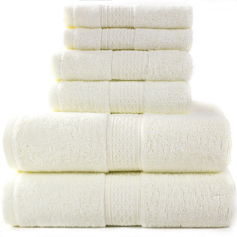 Cotton absorbent towel set, available in 3-piece and 6-piece options