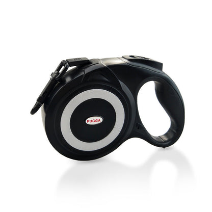 Retractable dog leash pull straps for large dogs, adjustable walking lead in black and gray