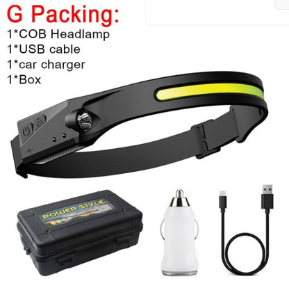 Induction light night running light multifunctional fishing light headlamp with compact wearable design