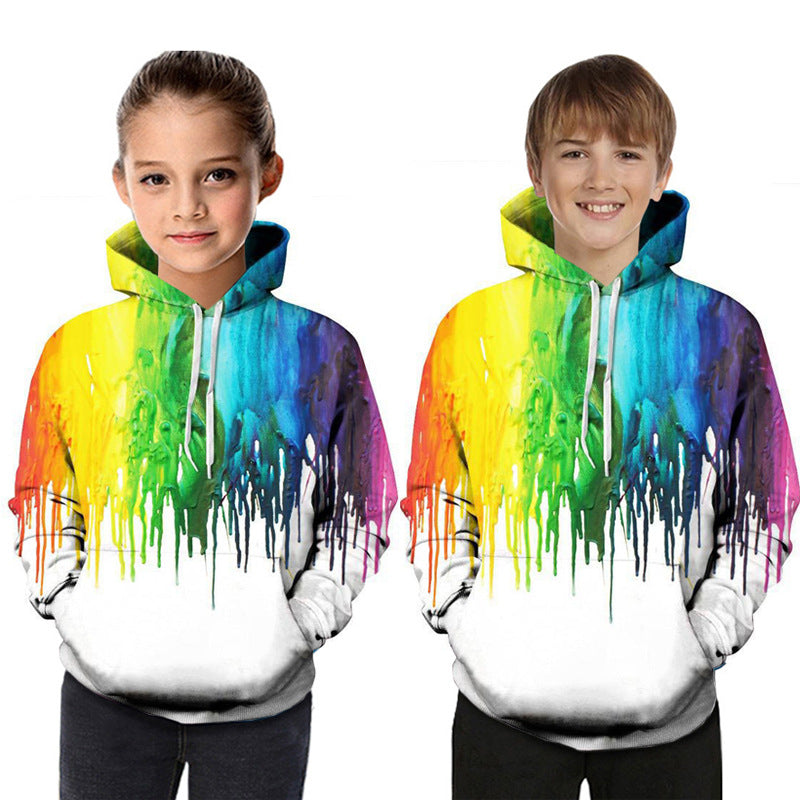 Digital printed children's hooded sweater for kids in a colorful design