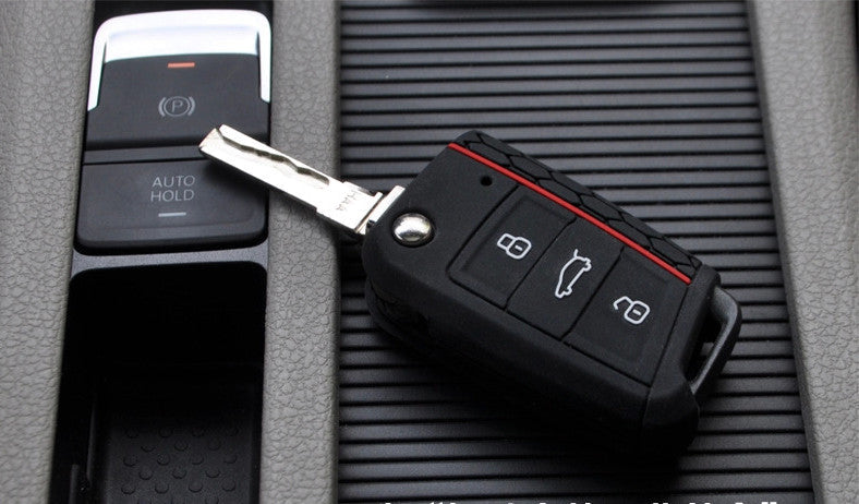 Color silicone car key case, protective key cover in a bright finish
