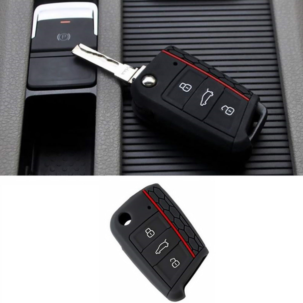 Color silicone car key case in brand new condition, protective key cover visible.