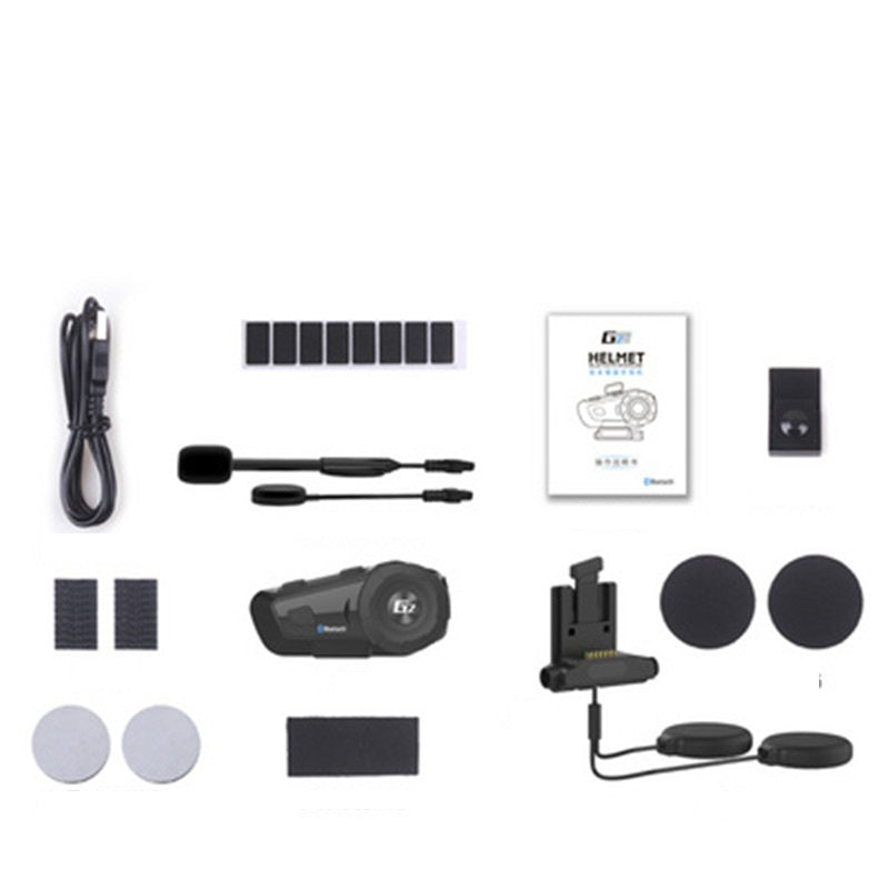 Multifunctional motorcycle Bluetooth intercom headset by My Store on a plain background
