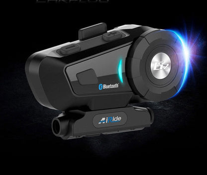 Multifunctional motorcycle Bluetooth intercom headset by My Store, compact black helmet communication device