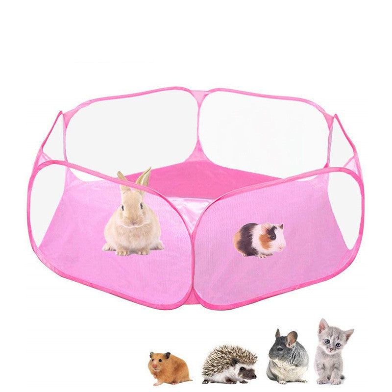 Portable folding small animal playpen pet cage tent for indoor and outdoor exercise