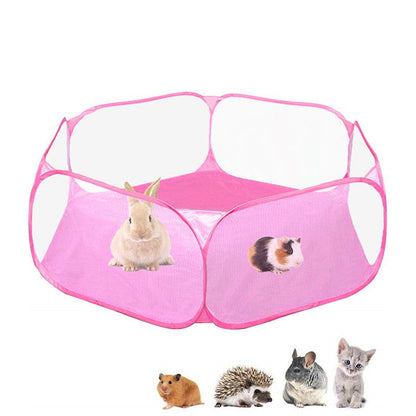 Portable folding small animal playpen pet cage tent for indoor and outdoor exercise
