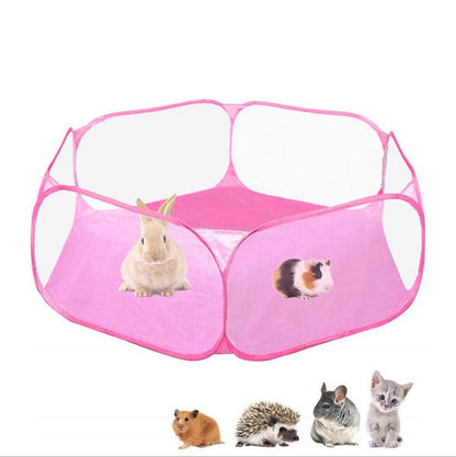 Portable small animal playpen folding exercise pet cage tent for indoor and outdoor use