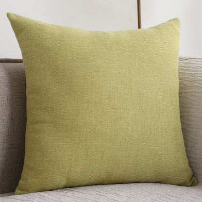 Plain cotton linen sofa cushion, thickened square pillow in neutral fabric for home décor