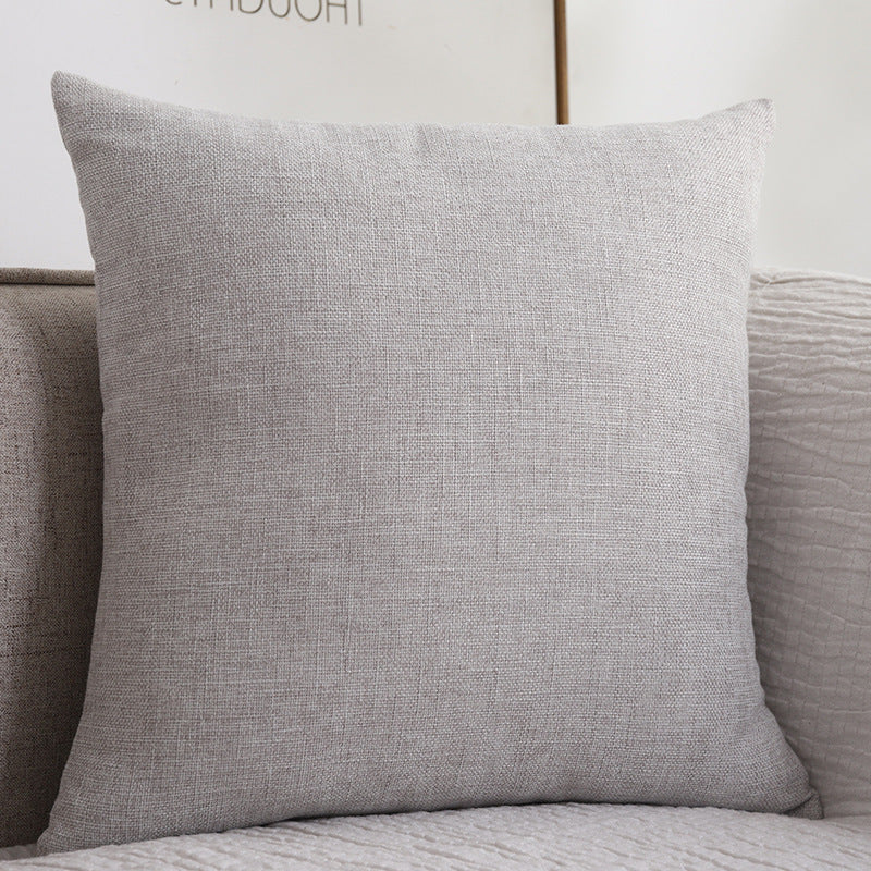 Plain cotton linen sofa cushion, thickened square pillow in a neutral design by My Store