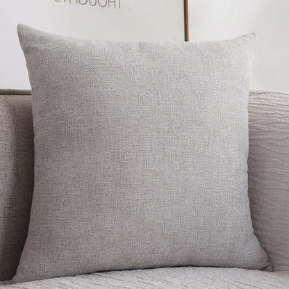Plain cotton linen sofa cushion, thickened square pillow in a neutral design by My Store