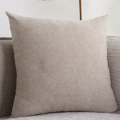 Plain cotton linen sofa cushion, thickened square pillow in a neutral fabric cover