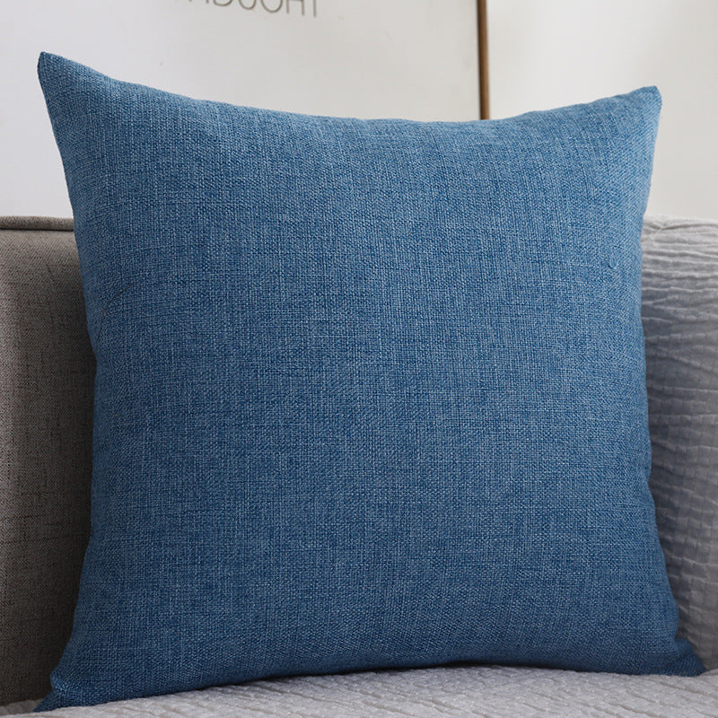 Plain cotton linen sofa cushion, thickened square pillow in neutral fabric, My Store