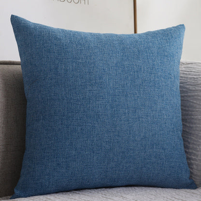 Plain cotton linen sofa cushion, thickened square pillow in neutral fabric, My Store