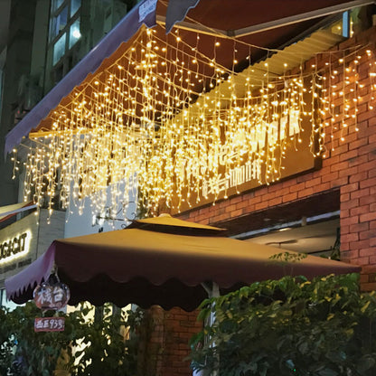 LED starry icicle light string with cascading white lights from My Store