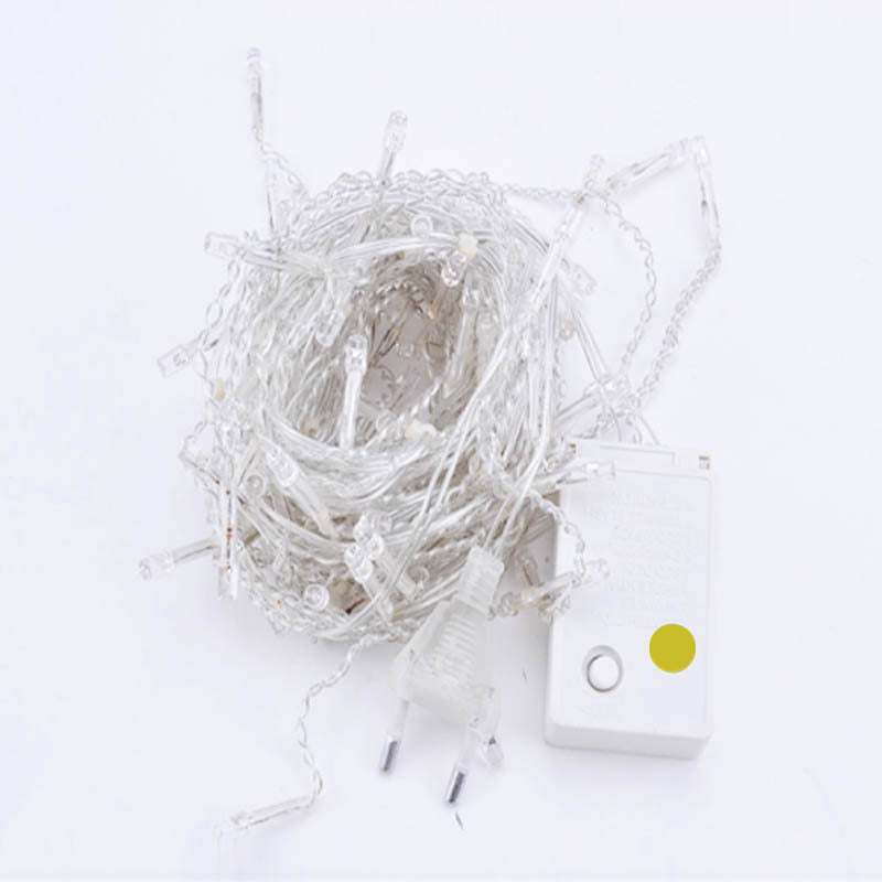 LED starry icicle light string with cascading lights