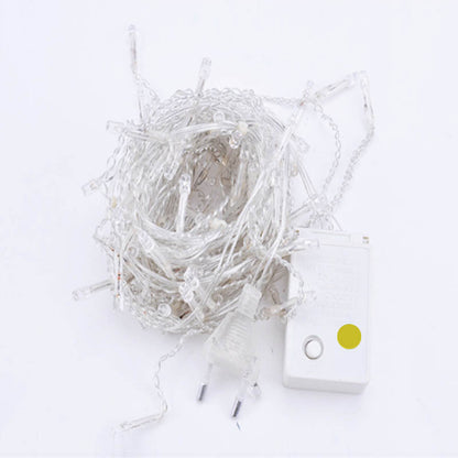LED starry icicle light string with cascading lights