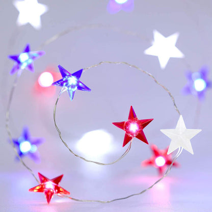 Three-color star-shaped holiday decoration light string from My Store