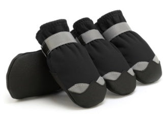 Reflective waterproof winter dog boots for warm, dry paws in rain and snow
