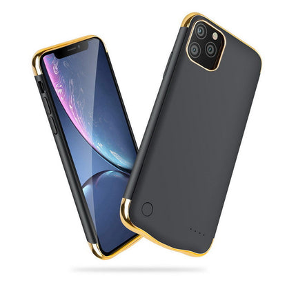 Back clip power bank battery mobile phone case by My Store, compact black clip-on design