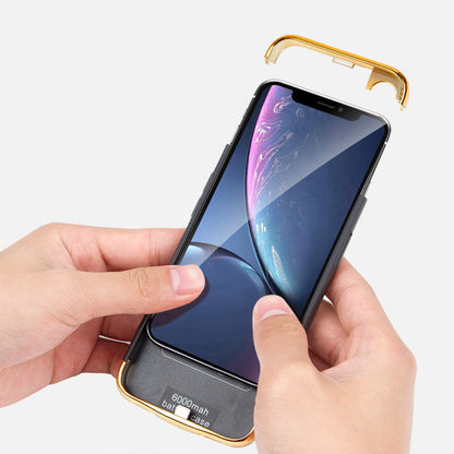 Back clip power bank battery mobile phone case by My Store, compact black clip-on design
