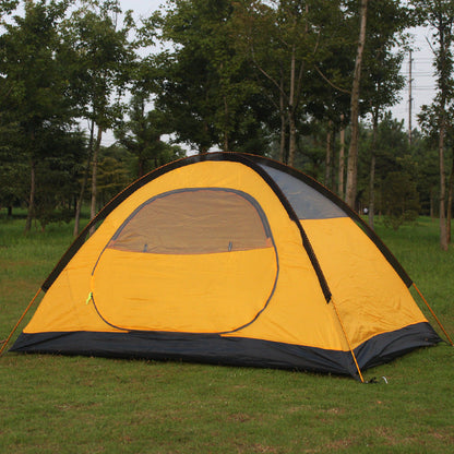 Outdoor camping double-layer tent with sturdy aluminum poles for shelter and outdoor use