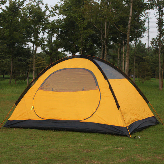 Outdoor camping double-layer tent with sturdy aluminum poles for shelter and outdoor use