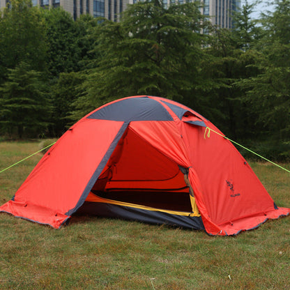 Outdoor camping double-layer aluminum pole tent by My Store, showing spacious shelter design and aluminum frame