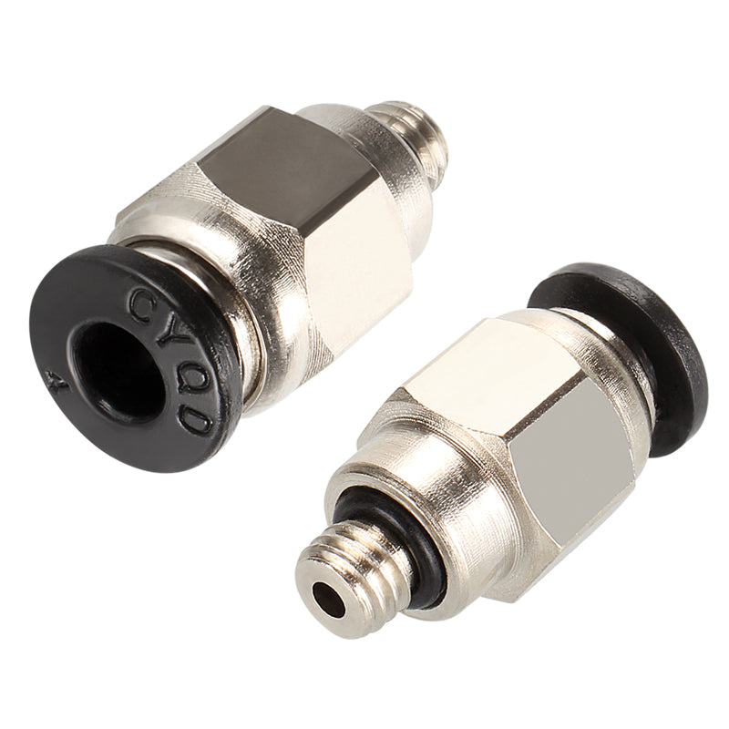 PC4-M5 pneumatic quick plug connector with threaded fitting for air tubing