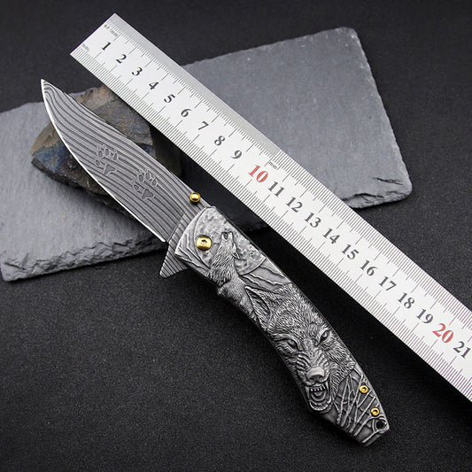High hardness folding outdoor survival knife with rugged handle and locking blade.