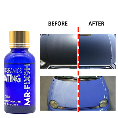 Automotive ceramic water flooding coating agent in a clear bottle with a labeled package