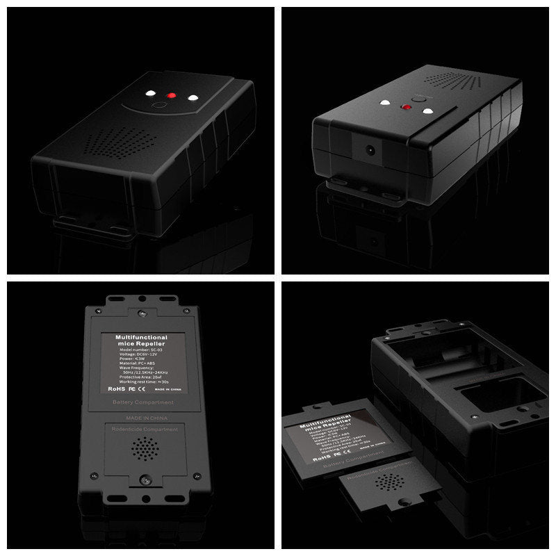 Car mouse repeller microwave electronics device in compact black housing