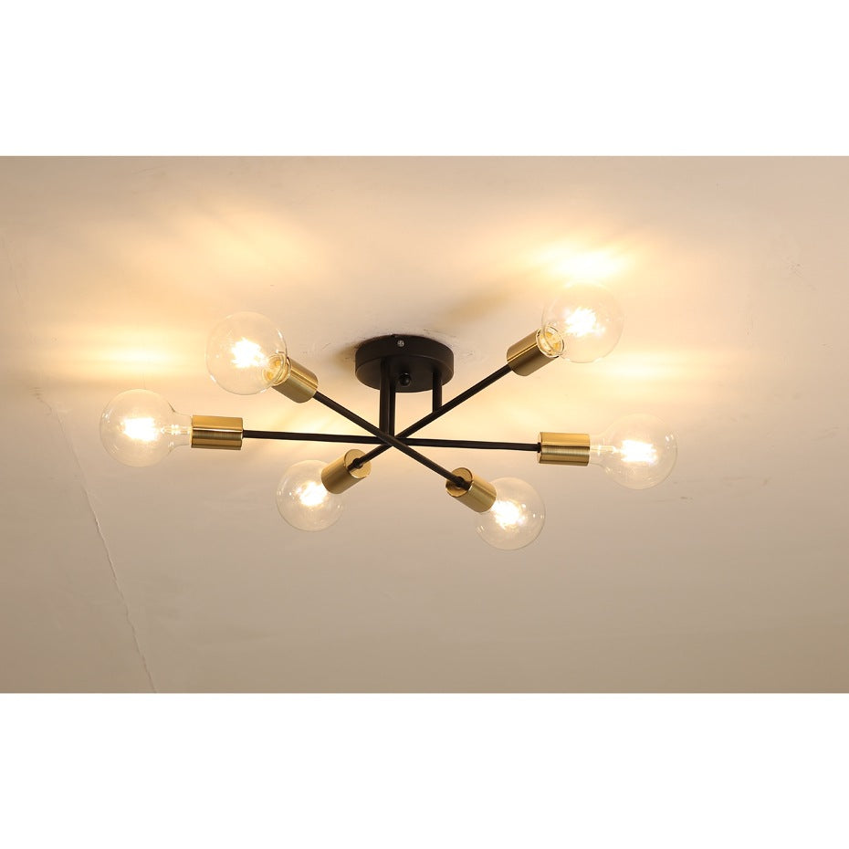 Personalized glass ceiling light with a clear glass shade and custom design details