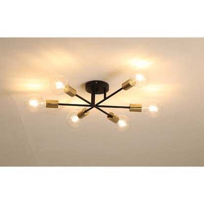 Personalized glass ceiling light with a clear glass shade and custom design details