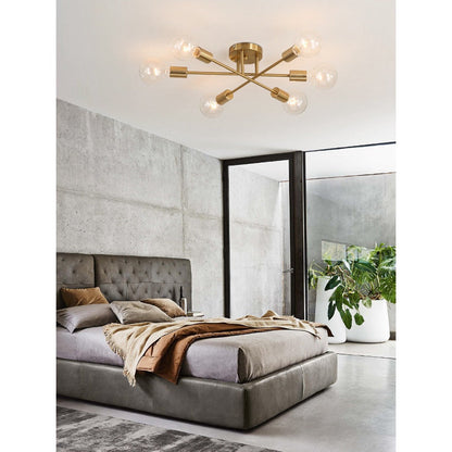 Personalized glass ceiling light with clear glass shade and ceiling mount