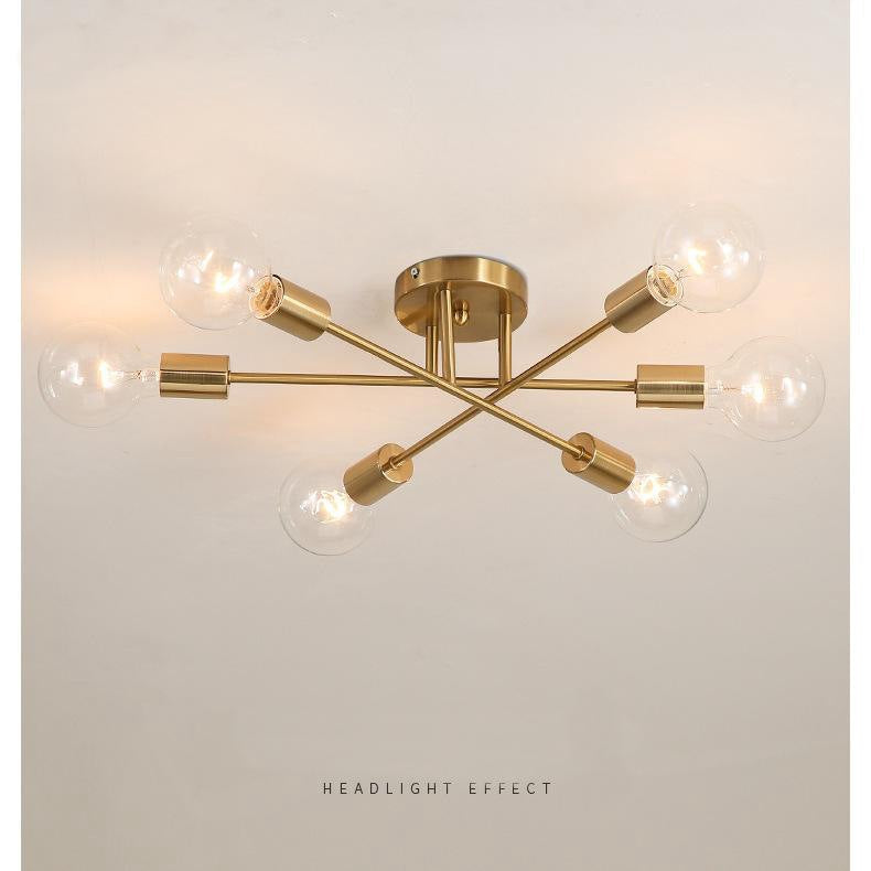 Personalized glass ceiling light with a sleek, decorative design viewed from below