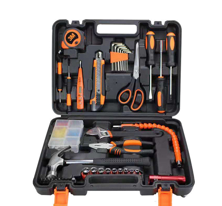 Household hardware tool set and car repair tool box with assorted hand tools
