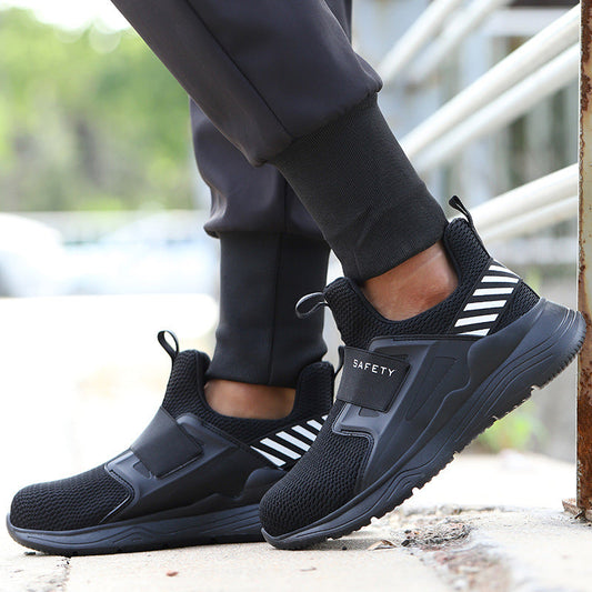 Steel toe cap labor insurance shoes, summer breathable lightweight casual work shoes with deodorizing and puncture-resistant design