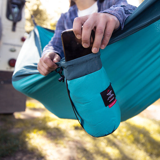 Double outdoor hammock swing with anti-rollover design for portable camping and gliding relaxation