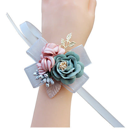 Korean wedding simulation corsage cloth for bride's wrist in elegant floral design