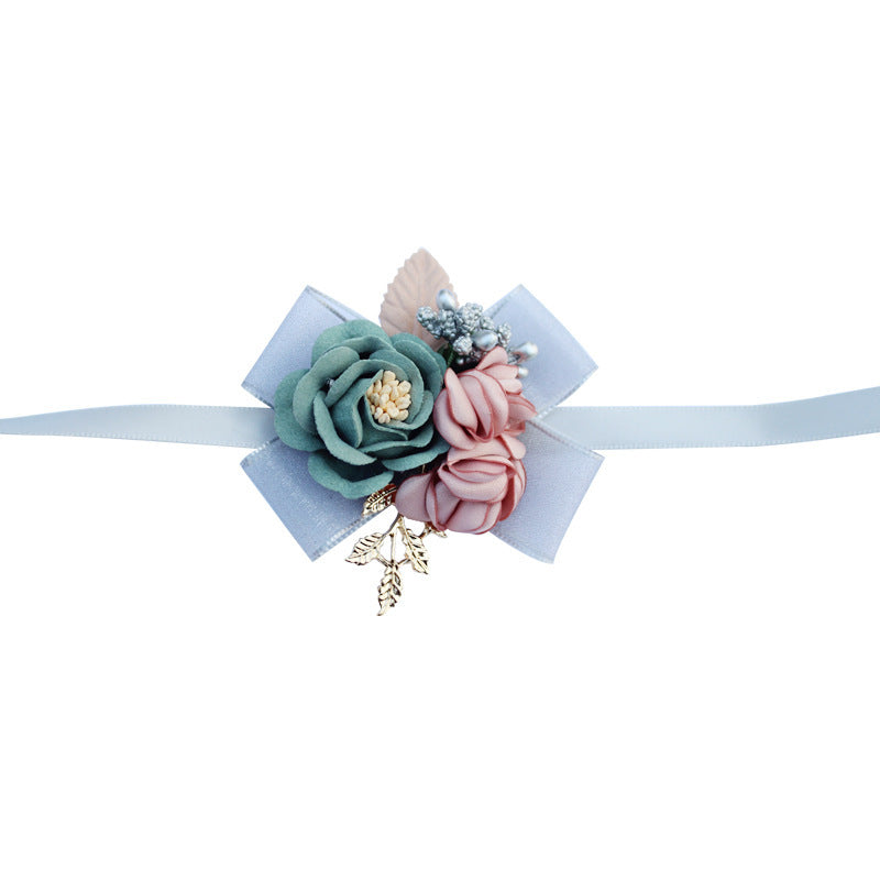 Korean wedding simulation corsage cloth for bride's wrist in elegant floral design