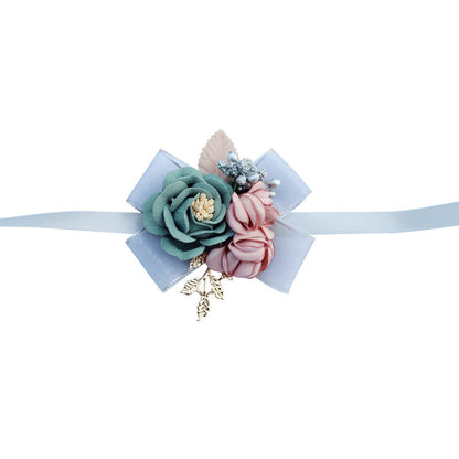 Korean wedding simulation corsage cloth for bride's wrist in elegant floral design