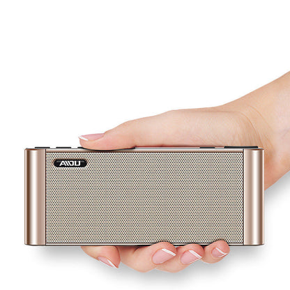 Wireless Bluetooth speaker with dual speakers, HiFi audio, USB port, and portable design