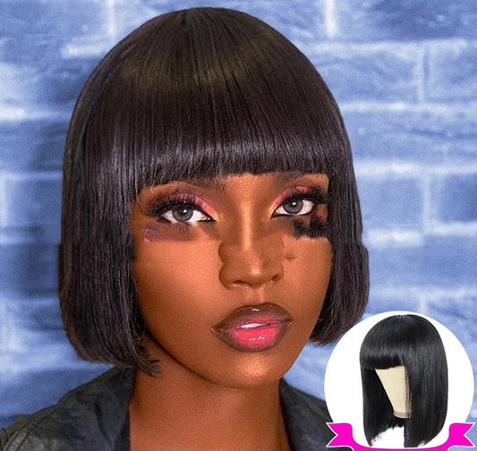 Blonde short straight bob wig for women by My Store, shown from the front