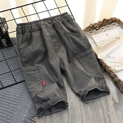 Summer thin middle school children's cotton ice pants, loose fit, lightweight fabric in a casual style