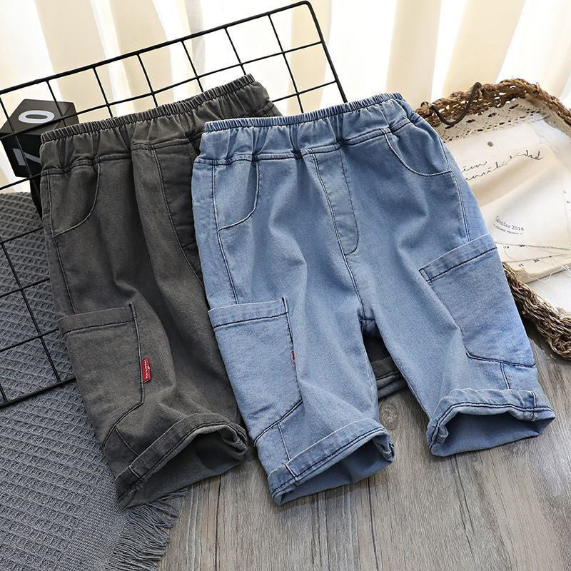Summer thin middle school children's cotton ice pants, loose fit in a lightweight design
