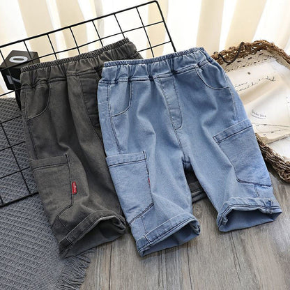 Summer thin middle school children's cotton ice pants, loose fit in a lightweight design