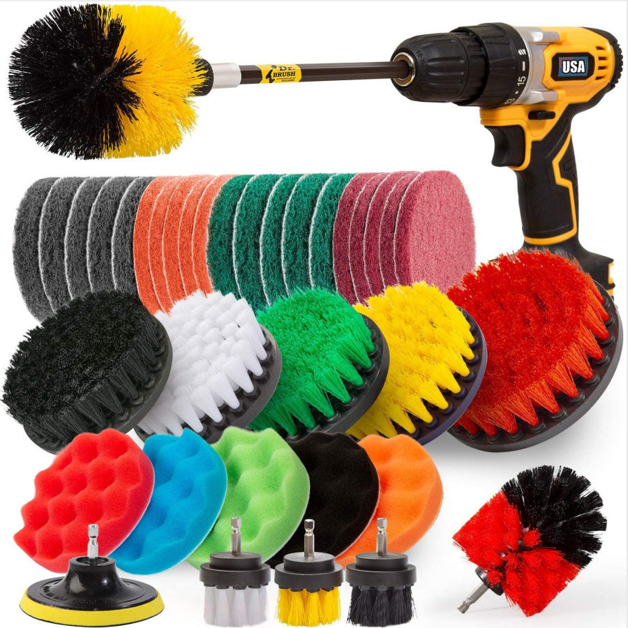 37-piece brush cleaning combo set with assorted cleaning brushes in various shapes and sizes