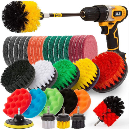 37-piece brush cleaning combo set with assorted cleaning brushes in various shapes and sizes