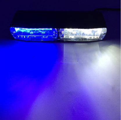 Multicolor LED strobe warning light with suction cup mount, compact emergency signal light