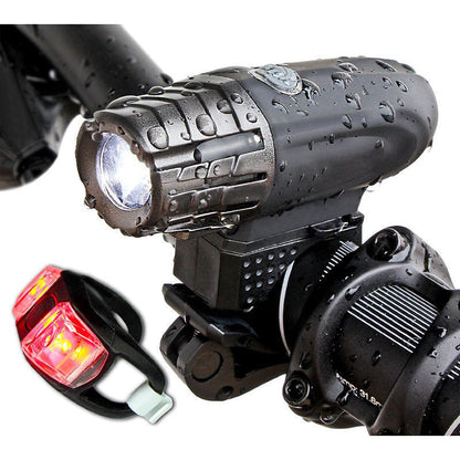 Rechargeable bicycle USB headlight and taillight set with strong light for mountain bikes